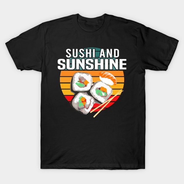 Sushi and Sunshine Retro Vintage Sunset - Cool Summer T-Shirt by dnlribeiro88